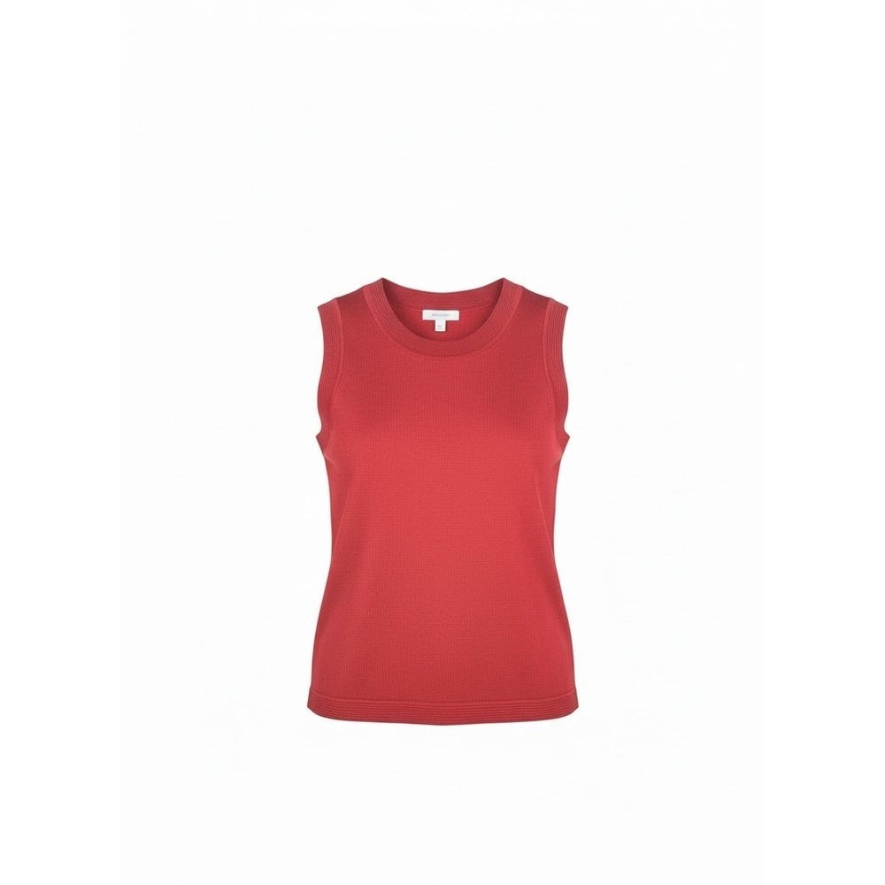 Vintage Marshall Field's Red 100% Tussah Silk Knit Shell Tank Top Womens Medium